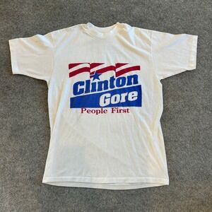 Vintage 90s Bill Clinton Clinton Gore Political President Single Stitch T-Shirt